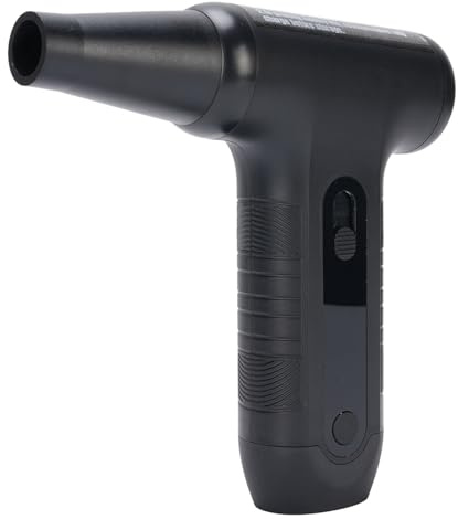 Spacnana Spolverino Elettrico, Ventilatore Ricaricabile con Motore Brushless Ad Alta velocità da 110000 Giri/min con 2 Ugelli e 3 Spazzole per Uso Commerciale di Auto Domestiche