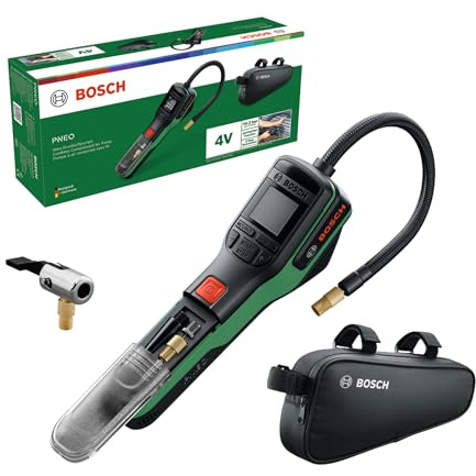 Bosch PNEO sladdlös pneumatisk pump (inkl. set med tryckadaptrar, 4V batteri och cykelväska)