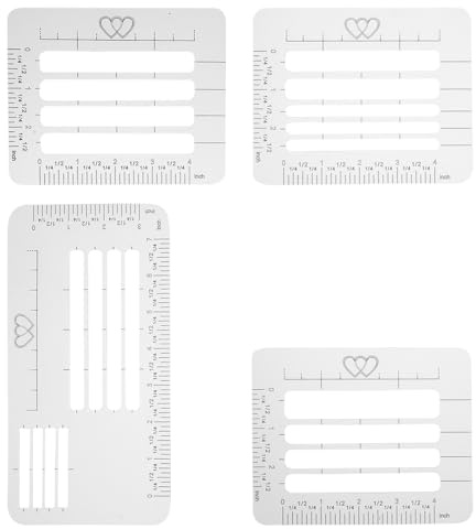 Adorainbow 4 Stück Umweltfreundliche Briefumschlag Schablonen aus Pp mit Ergonomischem Design 4 Verschiedene Linienarten für Weihnachtskarten und Umschlagadressierung
