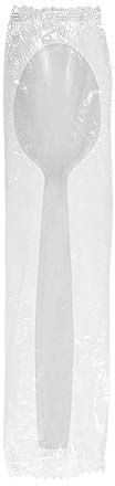 Karat U3523W PS Wrapped Tea Spoons - White (Case of 1000)