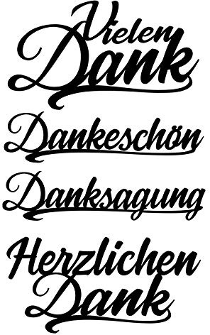 Ideen mit Herz Stanzschablonen, Schriften, Danke, 2,2cm bis 8,5cm, 4 Stück