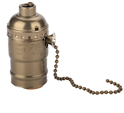 VOBOR Portalampada Vintage E27 Base di Ottone Socket per Catena di Luce (Bronzo)