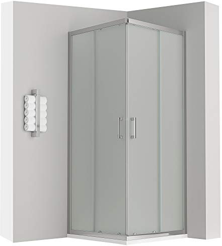 LANA Cabine douche H 190 cm porte coulissante opaque 80 x 90 cm