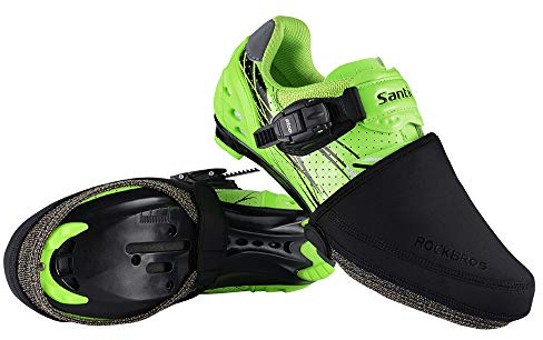 ROCKBROS Copriscarpe Ciclismo Invernale Copri Punta per Bici MTB Uniersale Elastico Ultra-Leggero Impermeabile Taglia L 39-45