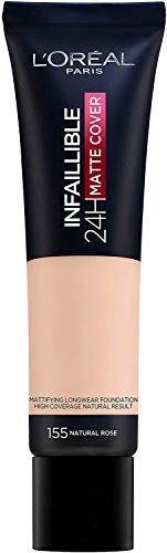 2 x New L'Oreal Infallible 24H Matte Cover Foundation 30ml - 155 Natural Rose