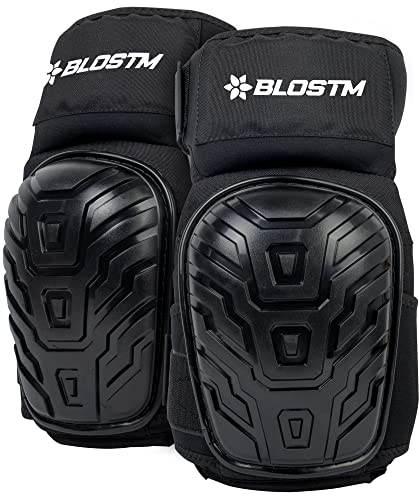 BLOSTM Knee Pads for Work - Adjustable, Anti-Slip Knee Pads Work - Gel Cushion & Foam Padding Heavy Duty Work Knee Pads for Men & Women, Work, Construction, Cleaning, Gardening Knee Pads (1 Pair)
