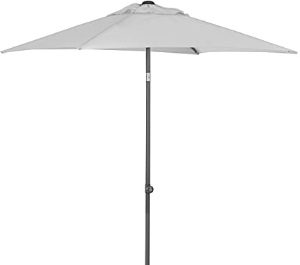 Dehner Sonnenschirm Andros, ca. 250 x 210 x 150 cm, Aluminium/Polyester, grau