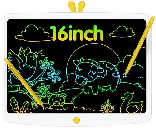 GIGART LCD Writing Tablet for Kids, 16.5 Inch Colorful Drawing Tablet, Educational Learning Toys Doodle Scribbler Pad, Toddler Travel Toys, Gift for Kids Birthday Christmas