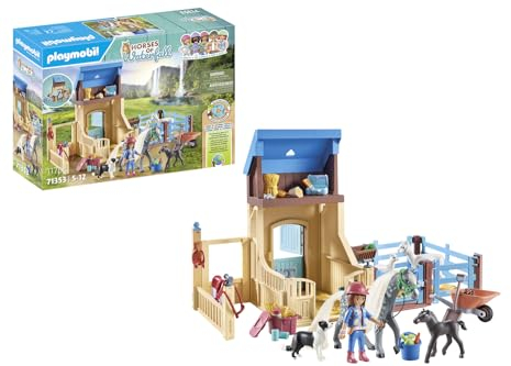 PLAYMOBIL Horses of Waterfall 71353 Amelia & Whisper mit Pferdebox, spannende Abenteuer auf der malerischen Waterfall Ranch, nachhaltiges Spielzeug für Kinder ab 5 Jahren