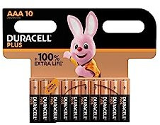 10X Duracell AAA Plus (1 Blister Da 10 Batterie) 10 Pile Mini Stilo (LR03/MN2400)