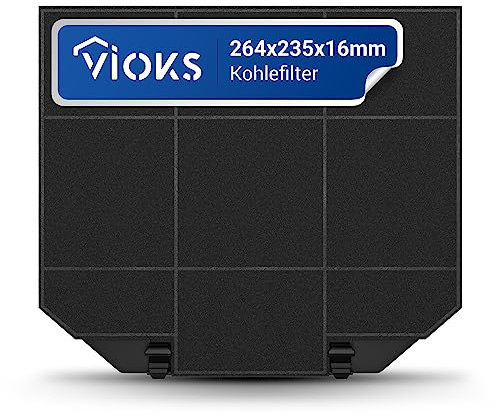 VIOKS Kohlefilter Dunstabzugshaube Ersatz für AEG 9029793636 9029800480 | Aktivkohlefilter, 264x235 mm, ersetzt MCFE04 E3CFF72 EFF72, Ersatz für Bosch 00668491 DHZ5476 Faber I260GR NYTTIG FIL 650