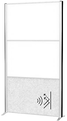 MAUL Stellwand MAULconnecto silber hellgrau Whiteboard Akustik | flexible Raumzonen, mehr Ruhe im Büro, kreative Notizen, beidseitig nutzbar, werkzeuglos umstellbar, stabiler Stand