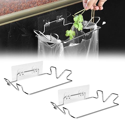 Helweet Porta Sacchetti Spazzatura, Porta Sacchetti Immondizia, Supporto per Sacchi della Spazzatura, per Cucina, Collezione Bagno e Deposito Rifiuti, 2 Pezzi (con Adesivi Murali)