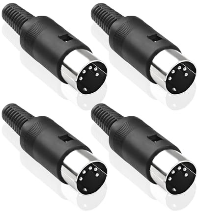 MEIRIYFA 4-Pack DIN 5 PIN Stecker für MIDI Audio Adapter Lötklemmen, Mixer, Trommel, Keyboard