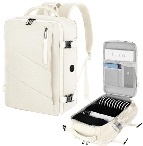 VOESLD Mochila Easyjet 45x36x20, Mochila Cabina Viaje Beige