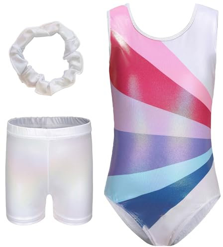 Turnanzug Mädchen Gymstern Gymnastikanzug Turnen Body Glänzend Tanzoutfit Athletic Wettkampf Trainingsanzüge
