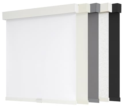 AOSKY Blackout Roller Shades Cordless Blinds for Windows, Free-Stop Shades with Valance, Thermal Insulated Fabric, UV Protection, Natural Woven Blinds for Home and Office (34 W x 72 H, White)