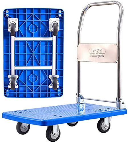 CCYENG Lagerregal, ultraleiser Kleiner Plattformwagen, zusammenklappbarer Plattformwagen aus Kunststoff, hohe Druckbeständigkeit, Antioxidation und Korrosion, ergonom