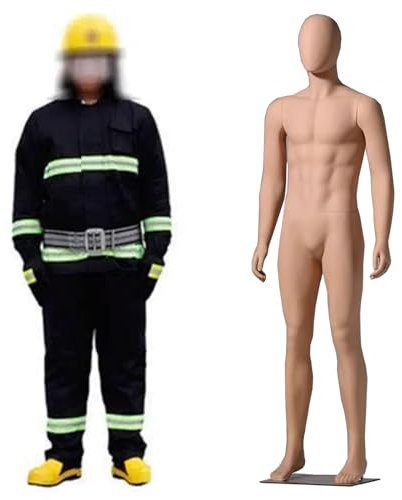 Innovz Schaufensterpuppe Schaufensterpuppe Mann Ganzkörper für Hut Schuhe Kleidung Display, 188 cm Große Herrenkostüm für Den Sport und Die Feuerwehr, Kopf Verwandelt Kunststoff-Schnuller Abnehmbar