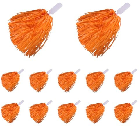 12 Stücke Cheerleading Pompons Cheerleader Bunte Pompons Handblume mit Griffen Tanzpuschel Cheers Ball PE Tanzpuschel Cheers Ball für Sport Cheers Tanz Abendkleid Nachtparty Bühnenleistung