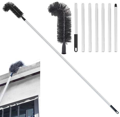 Extendable Gutter Cleaner, Retractable Brush Tool For Gutter, Stiff Brush Gutter Cleaning Tools For Removing Dust, Leaves, Debris, And Branches