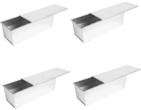 Garneck 4piezas Molde Rectangular Para Pan Tapa Molde Antiadherente Para Hornear Pan y Pasteles Para Cocina y Repostería Capacidad