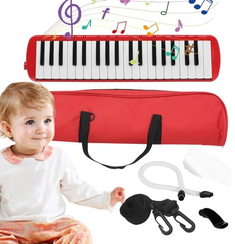 Melodica Instrument mit 37 Tasten, lustiges Luftklavier, Melodica | Musikinstrument für Kinder, tragbares Musik-Blasklavier Keyboard für Kinder, Übung