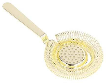 Passoire de barre, passoire à cocktail en acier inoxydable à filtrage fin passoire Hawthorne pour outil de bar de fête de restaurant de barman (Ou)