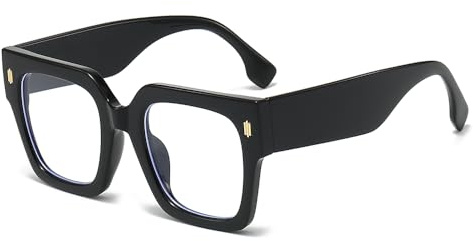 YAMEIZE Occhiali Luce Blu Uomo Donna - Occhiali Anti Luce Blu Occhiali Quadrati Filtro Luce Blu Occhiali Con Lenti Trasparenti