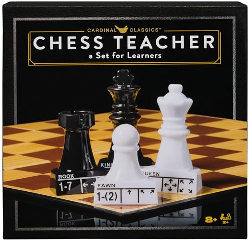 Spin Master Games, Cardinal Classics Chess Teacher, Learn to Play Strategy Board Games for Beginners, Chess Set for Kids, 2 Players, for Ages 8 & Up
