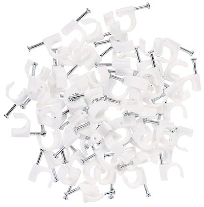 NUOBESTY 400piezas Clips Para Cables De Teléfono De Pared Clavos Para Sujetar Cables De Teléfono Clips Para Línea De Banda Ancha