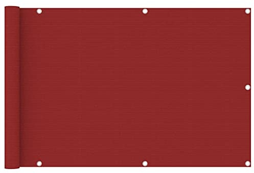 Myheimly Balkon Sichtschutz Bespannung Terrasse Windschutz Sonnenschutz Balkonbespannung Balkonverkleidung HDPE,Rot,90 x 400 cm