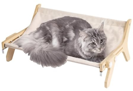 Amaca per finestra per gatti, ripiani di sicurezza in legno, lavabile in lavatrice, sedile a riposo per finestre, forniture per animali domestici per davanzale