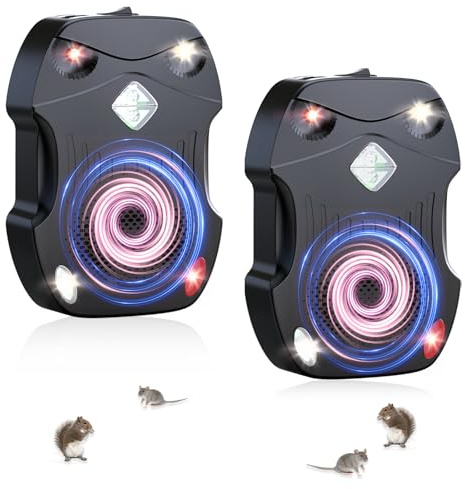 Morole Rodent Repellent Ultrasonic, Car Ultrasonic Pest Repeller with Light, High-Efficiency Mice Repellent for Vehicle Protection, Rat Killer for Home, Cars Engine, Garden, Trucks(2pc)