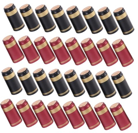 UTHCLO 100 Capsules pour Thermorétractables en PVC Languette Déchirable à Goulot Droit pour Bouteilles de Vin pour Cave à Vin ou Usage Domestique