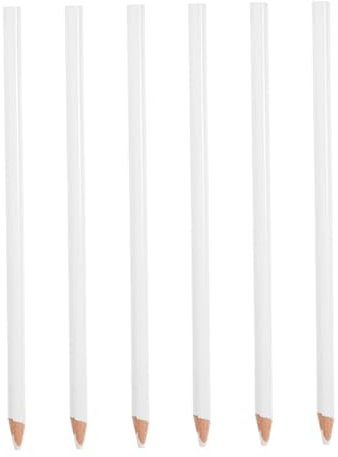 Beatifufu 6pcs White Fabric Marking Pencils for Ceramic Glass Tailoring Sewing Special Marker Pens Lightweight Portable for Precise Artistic and Practical Use