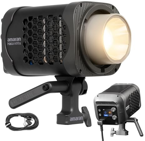 Amaran Halo 600x Bi-color LED Video Light 610W Bowens Mount Compact COB Light 32500 lux @1m with App Control NFC DMX