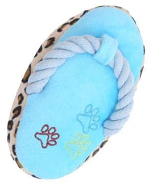 ERINGOGO Giocattolo Squeaky a Forma di Ciabatta per Cane in Peluche Blu per Masticare e Alleviare lo Stress, per Gioco Domestico del Cucciolo