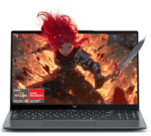 Tivique 15.6 PC Portatile Ryzen 5 7430U Fino a 4.3 GHz, Computer Portatile 16GB RAM DDR4 512GB SSD Espansione 2TB, Laptop FHD 1920x1080, WiFi 6.0, BT5.2, HDMI, USB3.2, Type C, Notebook Ufficio Studia