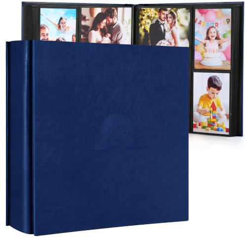 DazSpirit Fotoalbum 10x15 1000 Fotos, Einsteckalbum mit Kunstleder | Mit eleganter Prägung, großes klassisches Fotobuch zum Einkleben für Hochzeit, Jubiläum, Baby und Familie