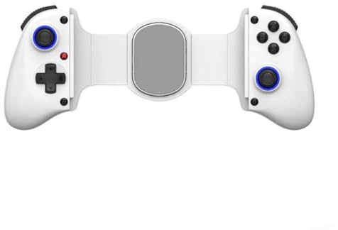 RiseNova RGB Teleskop-Gamecontroller für Android, PS4 und Nintendo Switch, mobiles Gamepad mit Turbo, 6-Achsen-Gyro und Vibrationsfunktion (weiß)