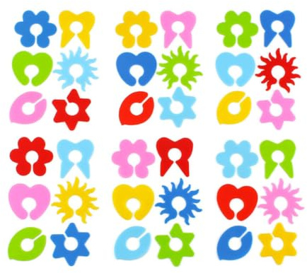 COMPUKAS Segnabicchiere in Silicone 6 Pezzi Design a Petali Colorati Resistenti al Calore e Agli Urti per Feste e Natale Accessori Creativi per Bicchieri di Colore Casuale Stili multipli