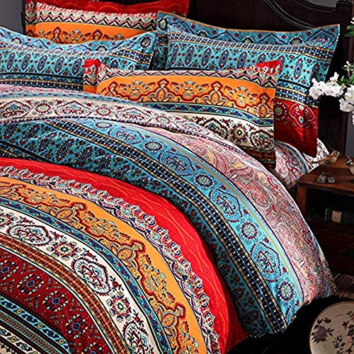 USTIDE Home Textile, 3-piece Fashion Boho Duvet Cover Sets, Modern Bohemian Bedding Set 100% Cotton Brand Bedding Set Superking Size