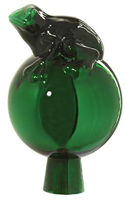 Original Rosenkugel Frosch auf Kugel 12 cm grün verspiegelt