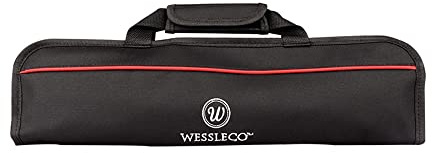 Wessleco - Bolsa para cuchillos de chef (5 ranuras), estuche de nailon para cuchillos de cocina