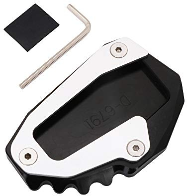 Motorrad Ständer Unterlage,Motorrad Seitenständer Verlängerung Pad Stützplatte CNC für Multistrada 950 1100 1200 1200S 1200 DVT 2010-2017-Schwarz