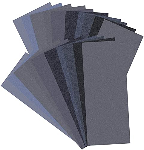Sandpaper,24 PCS Grit San Paper Wet and Dry Sanding Paper 120 to 3000 Mixed Grits Sandpaper Abrasive Paper for Automotive Sanding Wood Furniture Finishing 9 x 3.6 Inches