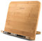 Readaeer Bamboo Book Stand,Book Holder with 6 Adjustable Height, Foldable Cookbook Stand Desktop Document Holder for Kitchen & Office