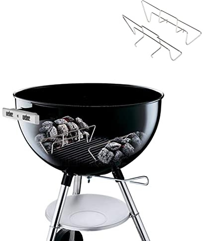 OLIGAI Edelstahl-Holzkohleschienen für Weber-Holzkohlegrill, indirektes BBQ-Grillzubehör für 45,7 cm/55,7 cm/66 cm Weber, Ersatz für 7402 Holzkohleschienen (2 Stück)
