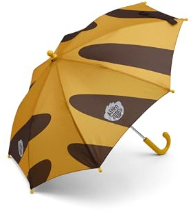 Affenzahn Regenschirm für Kinder entwickelt, mit Tier-Motiv, Leichtgewicht, reflektierend, stabil Tiger - Gelb